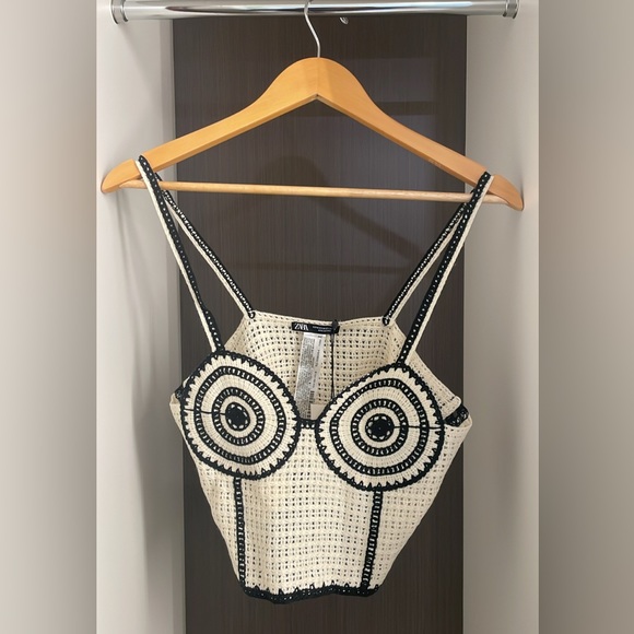 Zara Tops - NWT- ZARA CROCHET CORSET TOP